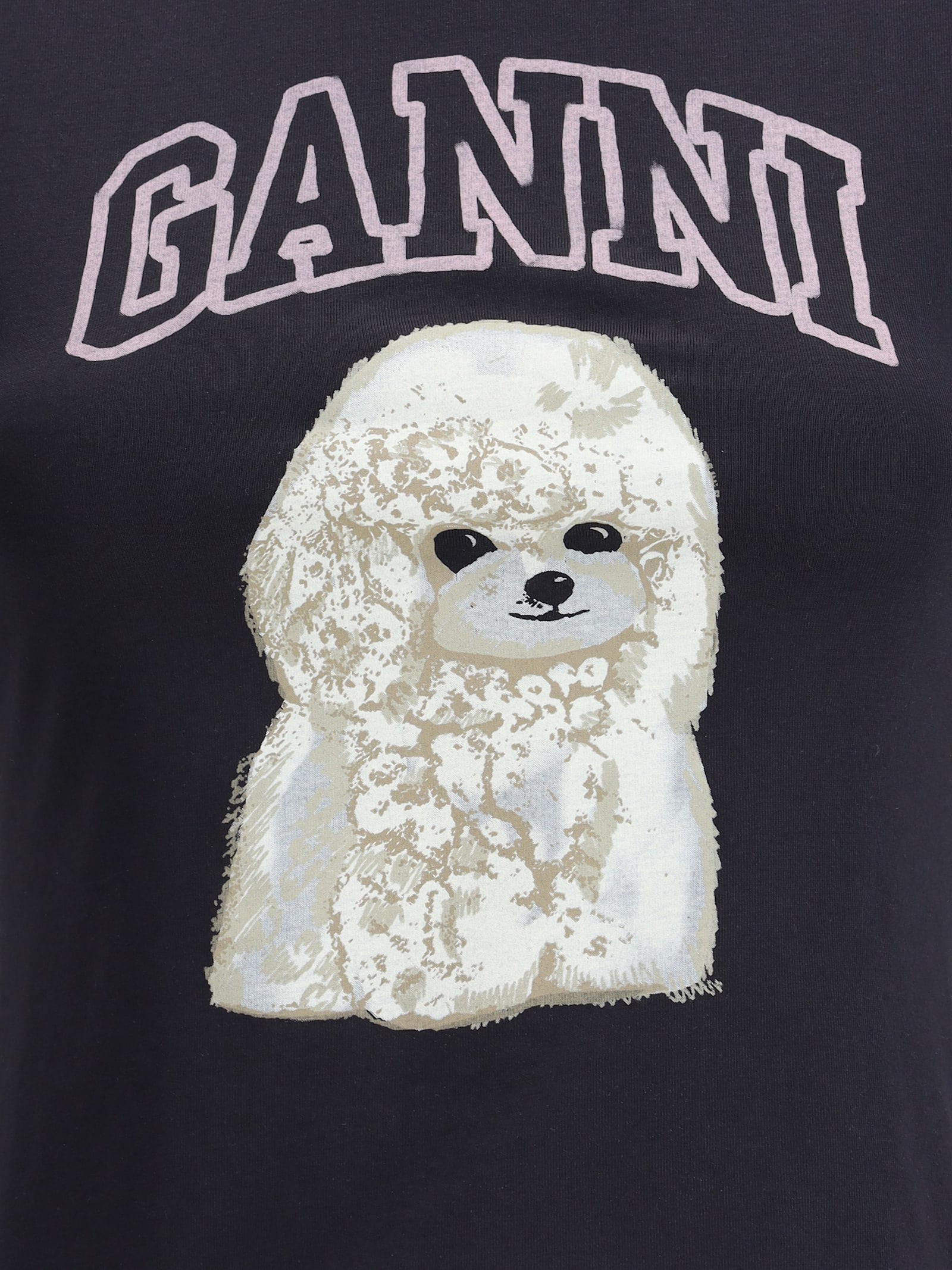 Ganni T-shirt In Cotone Ardesia   Donna In Black