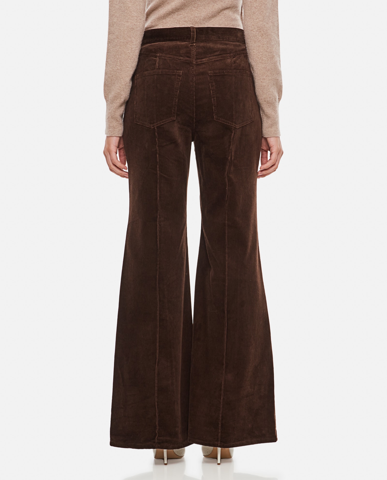 Shop Polo Ralph Lauren Flare Full Length Trousers In Brown