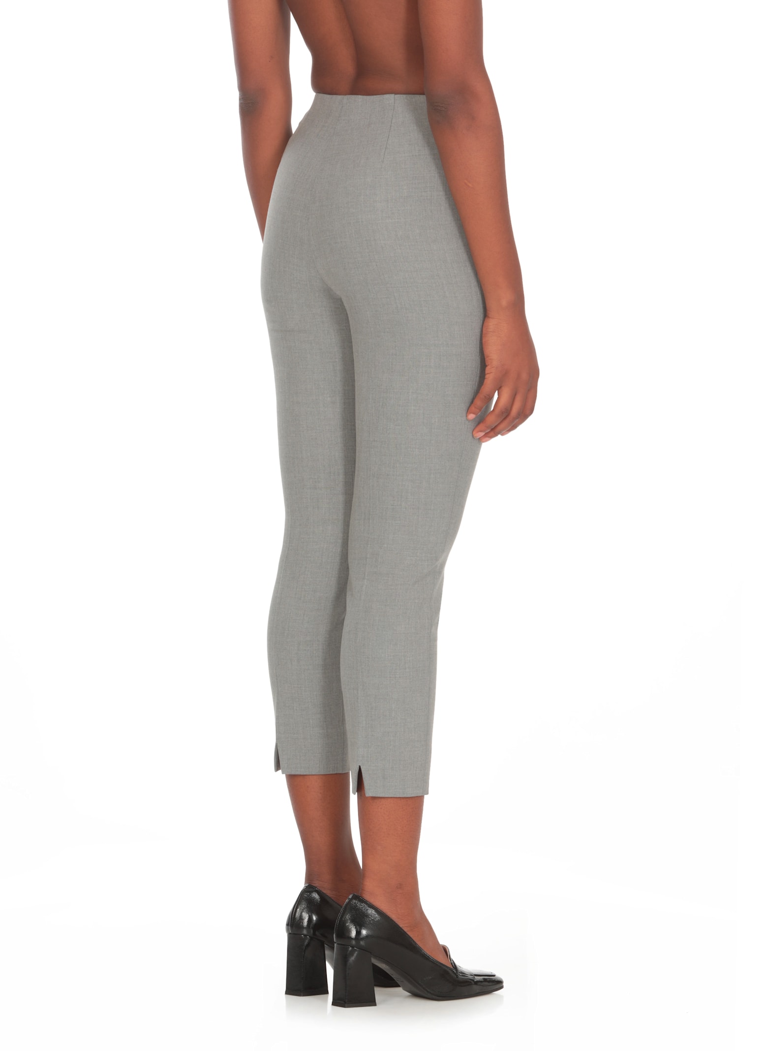 Shop Peserico Cropped Trousers In Grey