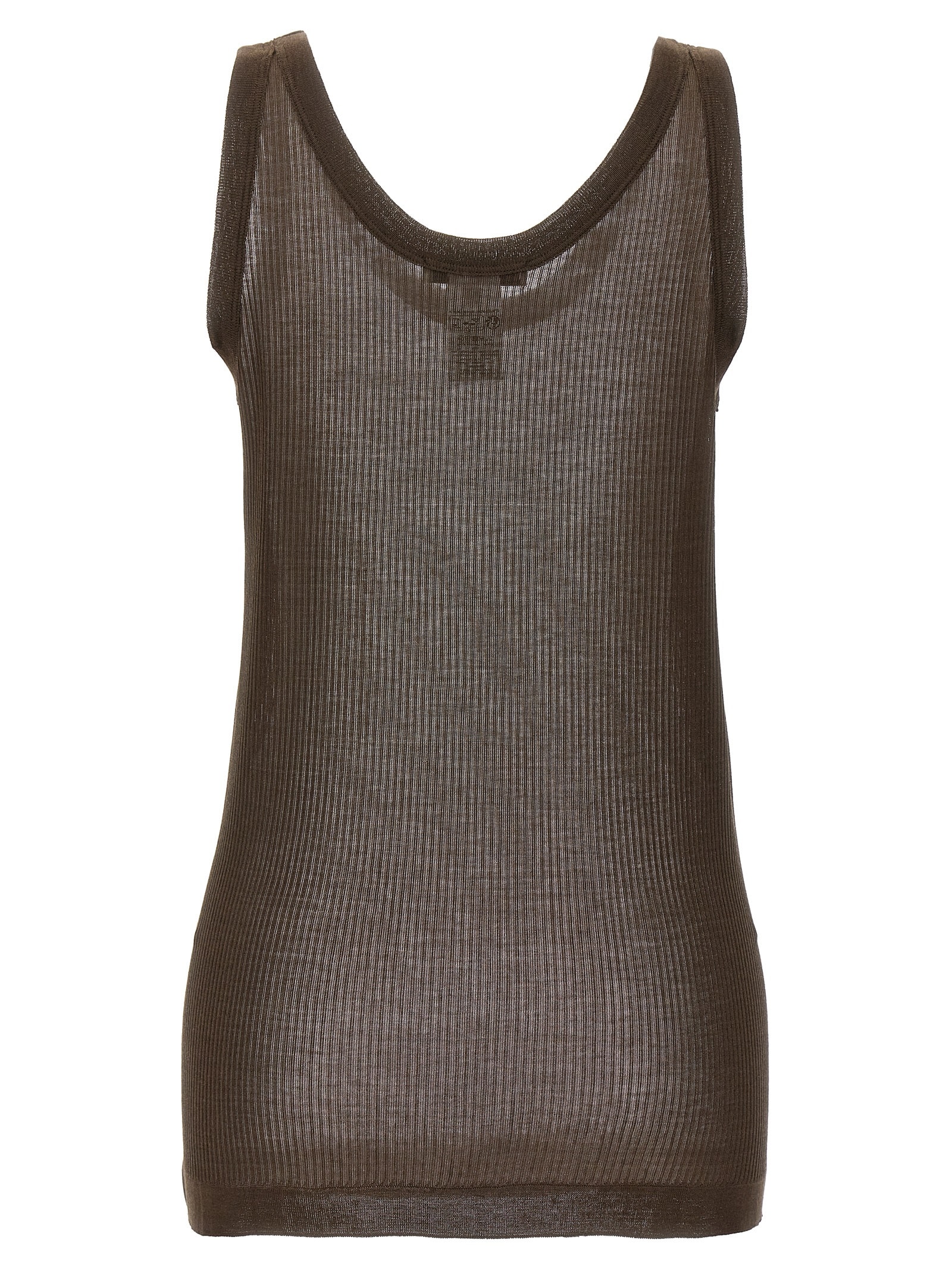 Shop Lemaire Seamless Rib Tank Top In Brown