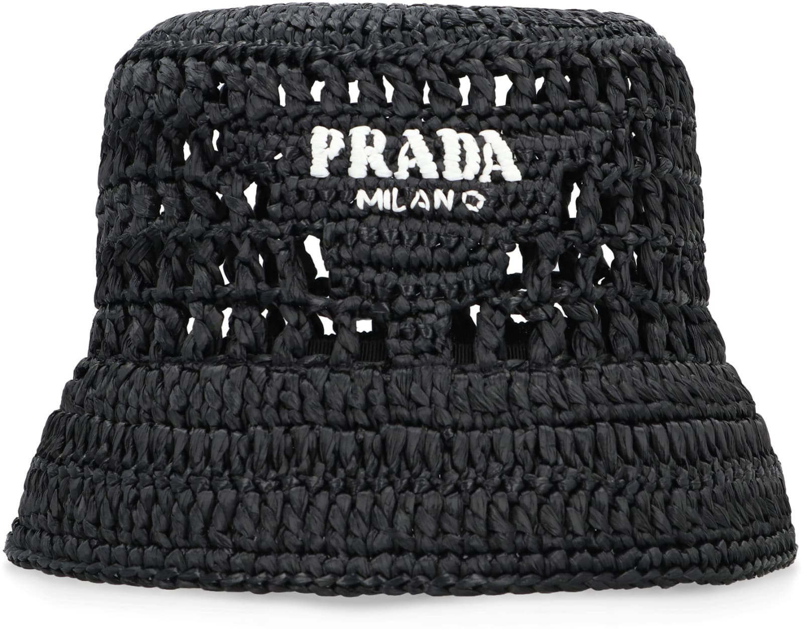 Shop Prada Logo Detail Bucket Hat In Black