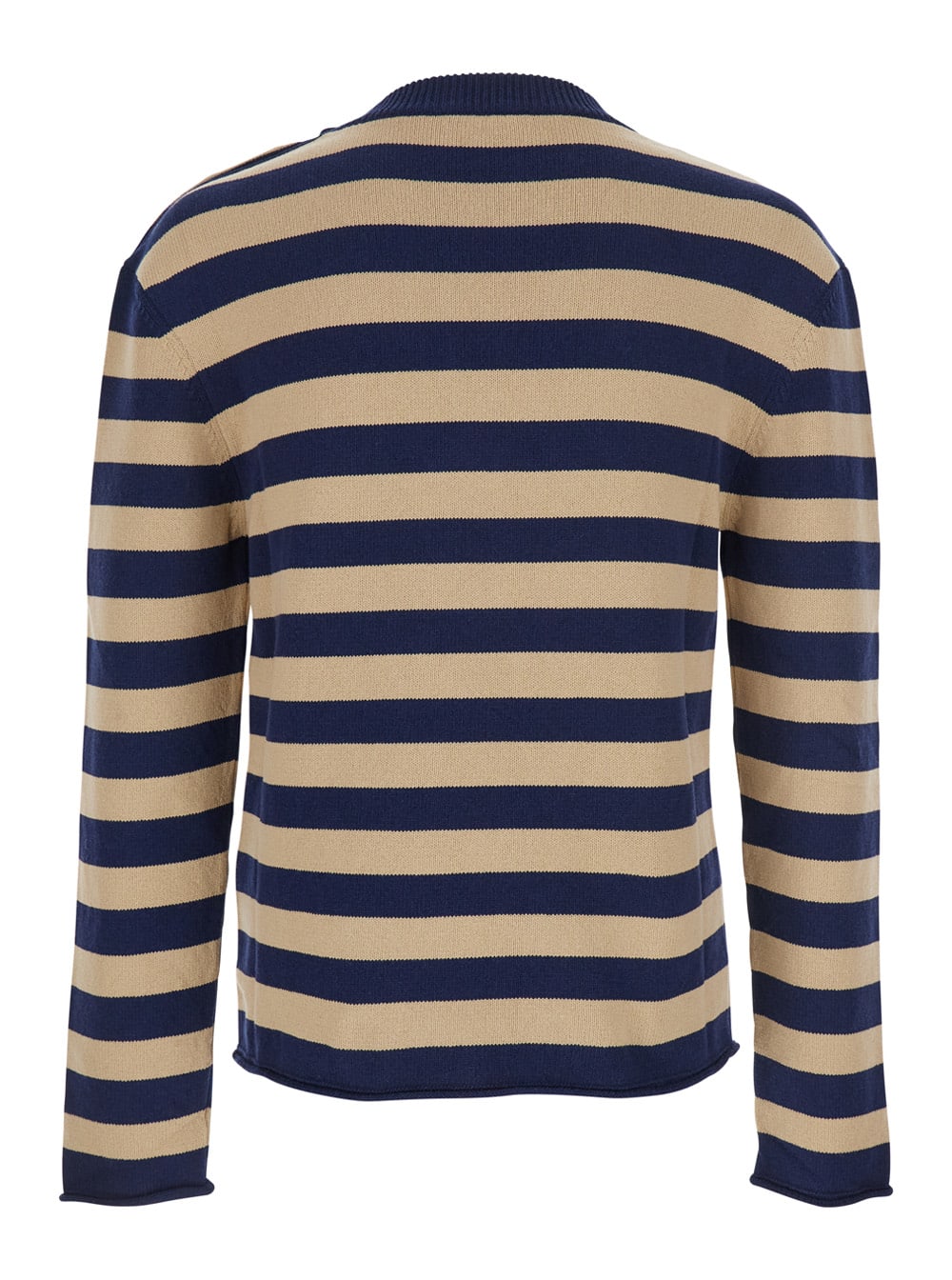 Balmain Embroidered Logo Cotton Sweater In Brown