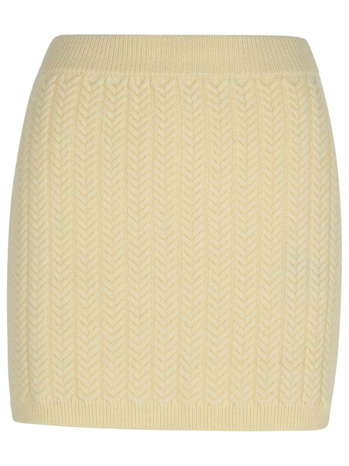 Shop Sportmax Earry1 White Wool Blend Skirt In Ivory