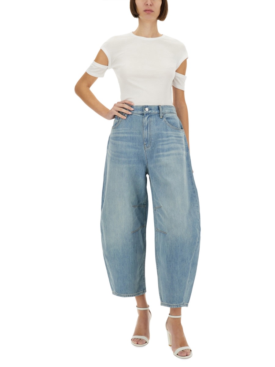 Helmut Lang "slashed Shrunken" T-shirt In White