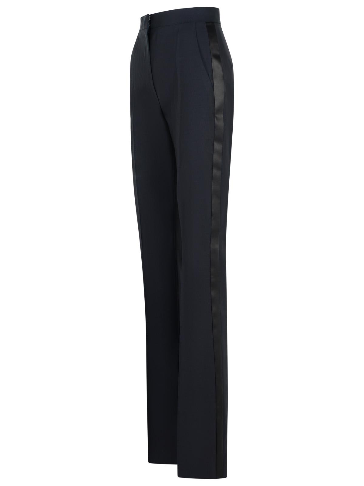 Max Mara Delfino Black Virgin Wool Blend Pants In Blue