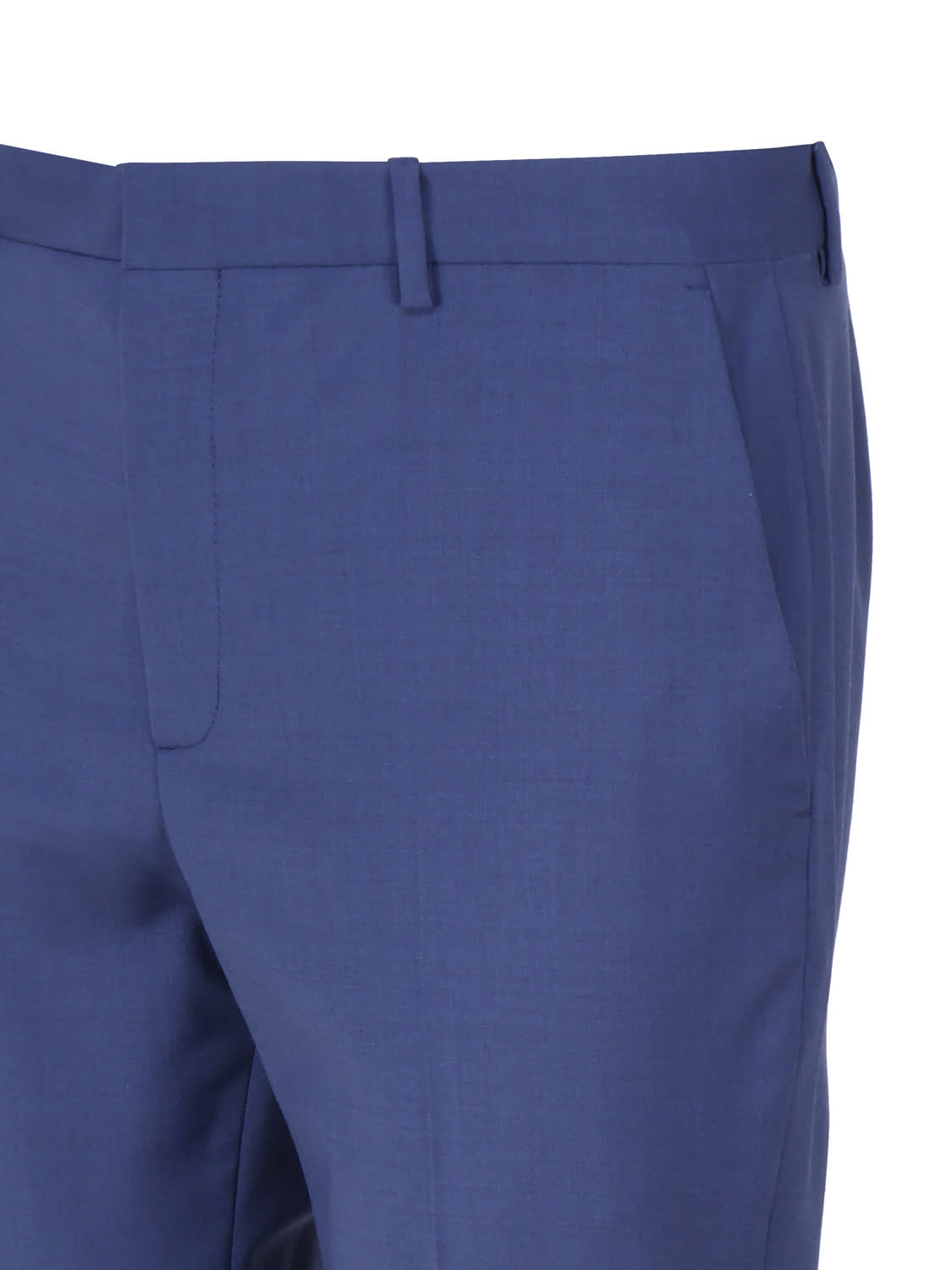 Shop Calvin Klein Elegant Wool Blended Trousers In Slate Blue