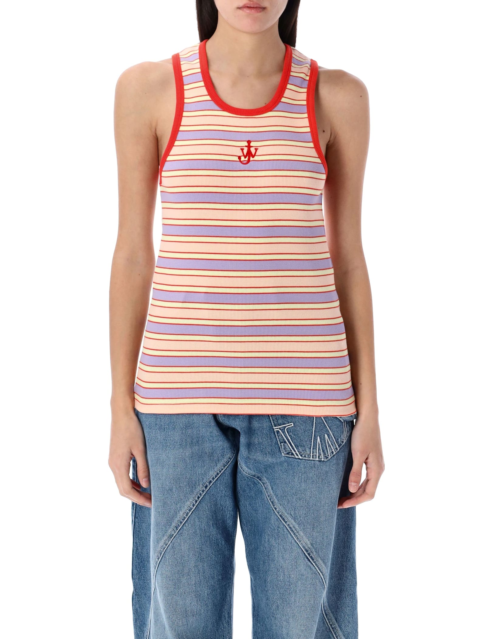 JW ANDERSON CONTRAST TRIM STRIPED TANK TOP 