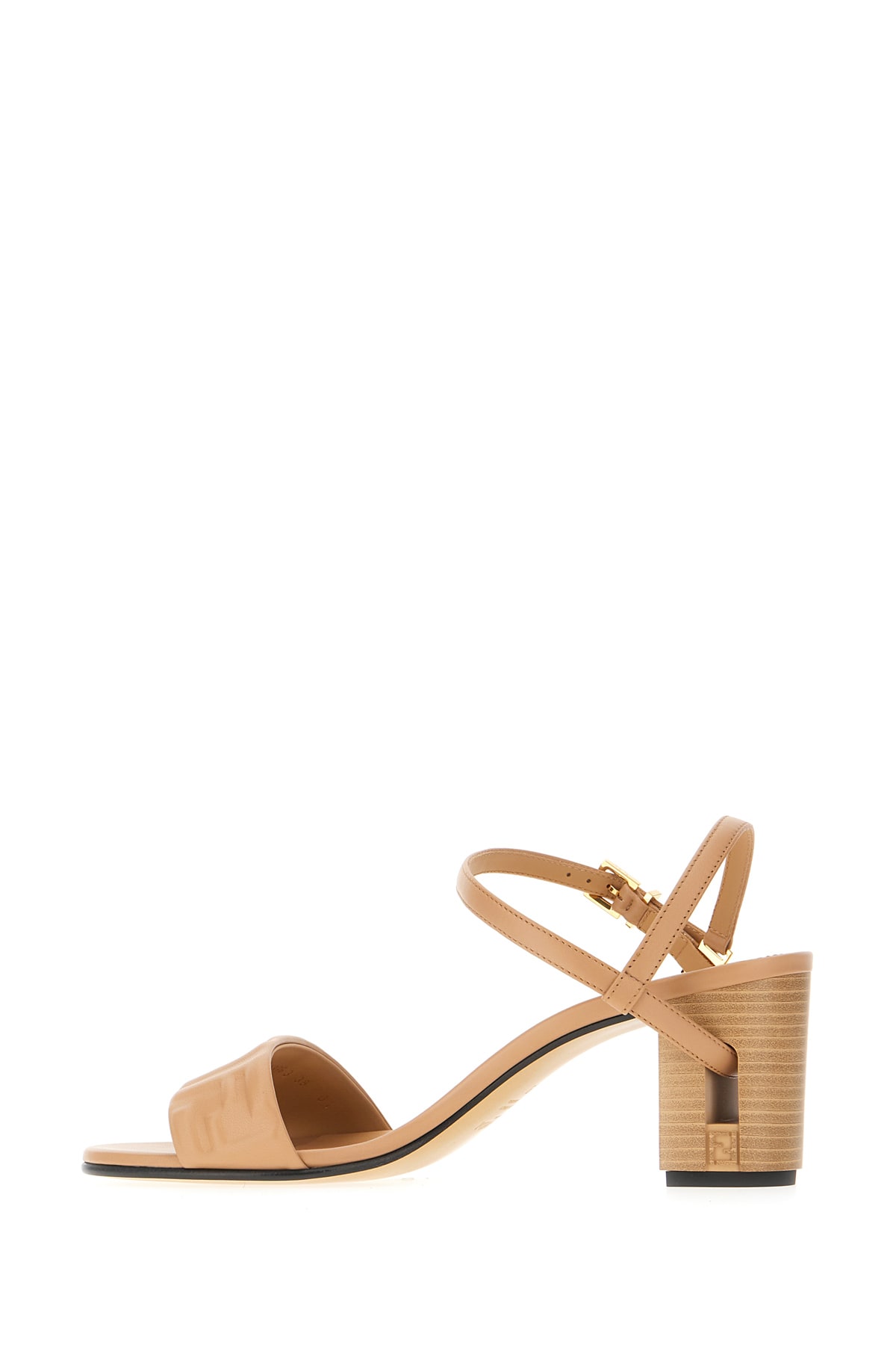Fendi Delfina Ff Leather Block-heel Sandals In Rosa