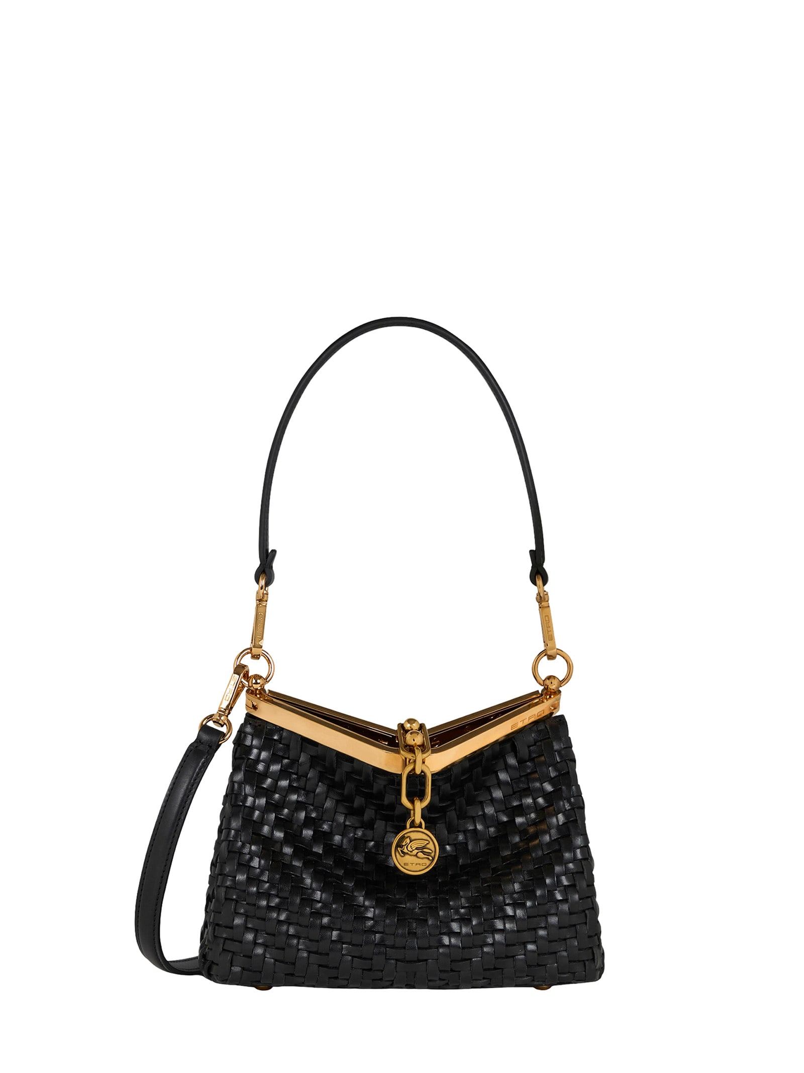 Shop Etro Vela Small Shoulder Bag In Black