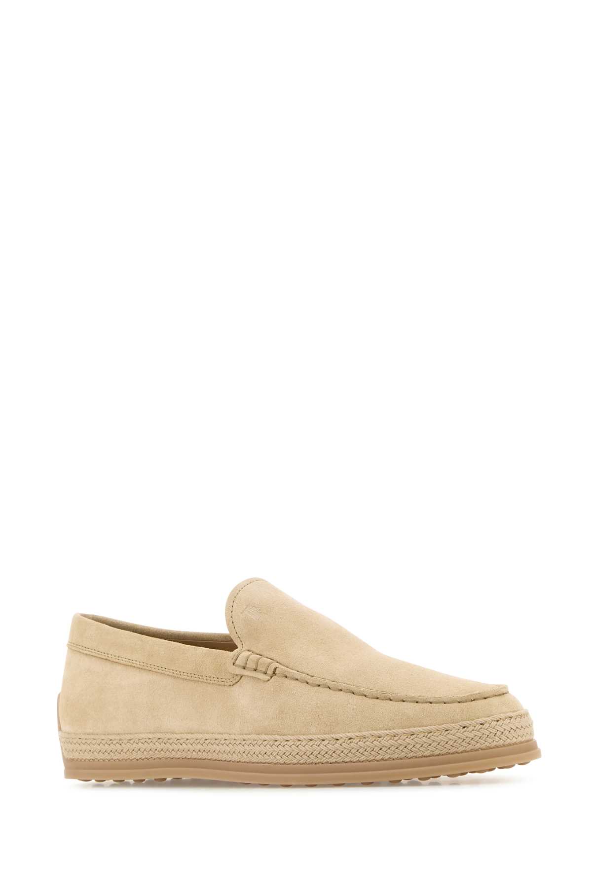 Tod's Beige Woven Leather Slip-on Loafers With Rubber Sole Men In Neutral