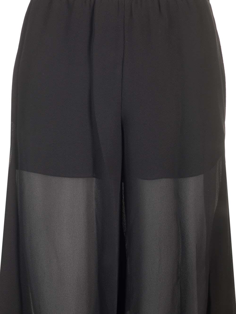 Shop Chloé Flowing Silk Georgette Trousers In Black