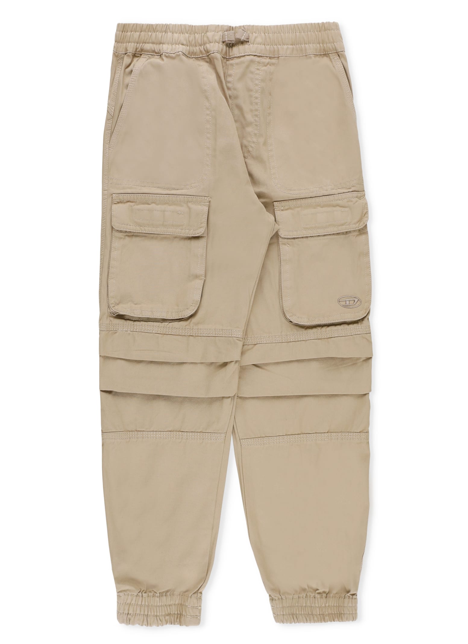 Shop Diesel Cotton Pants In Beige