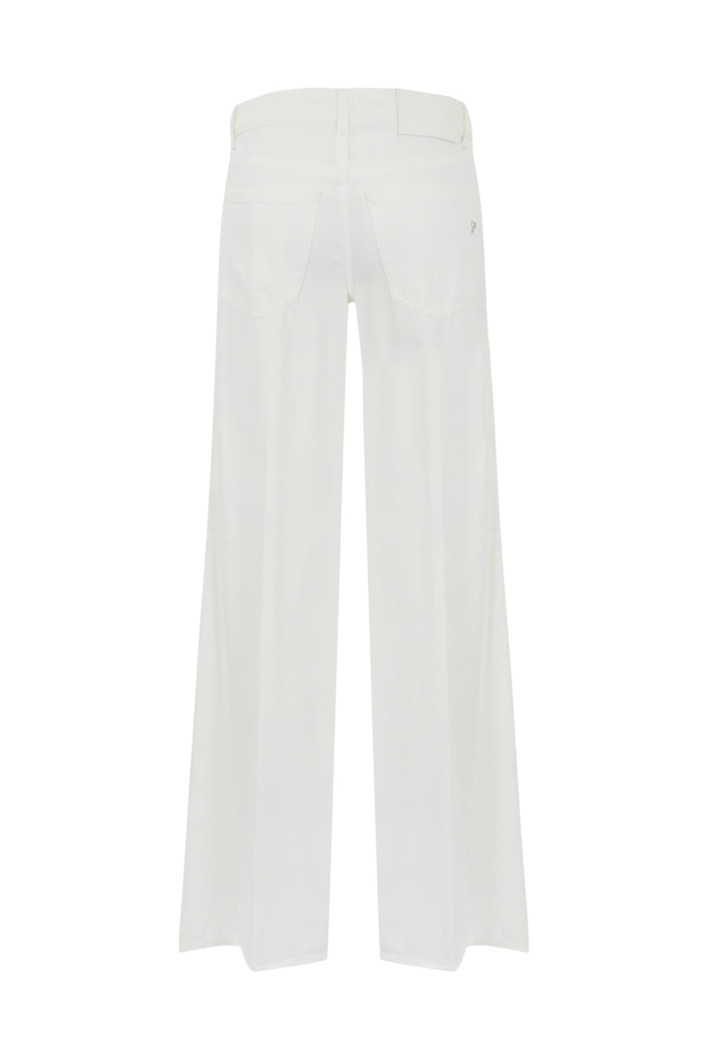 Dondup Marlen Wide Leg Jeans In Bull Cotton And Lyocell In White