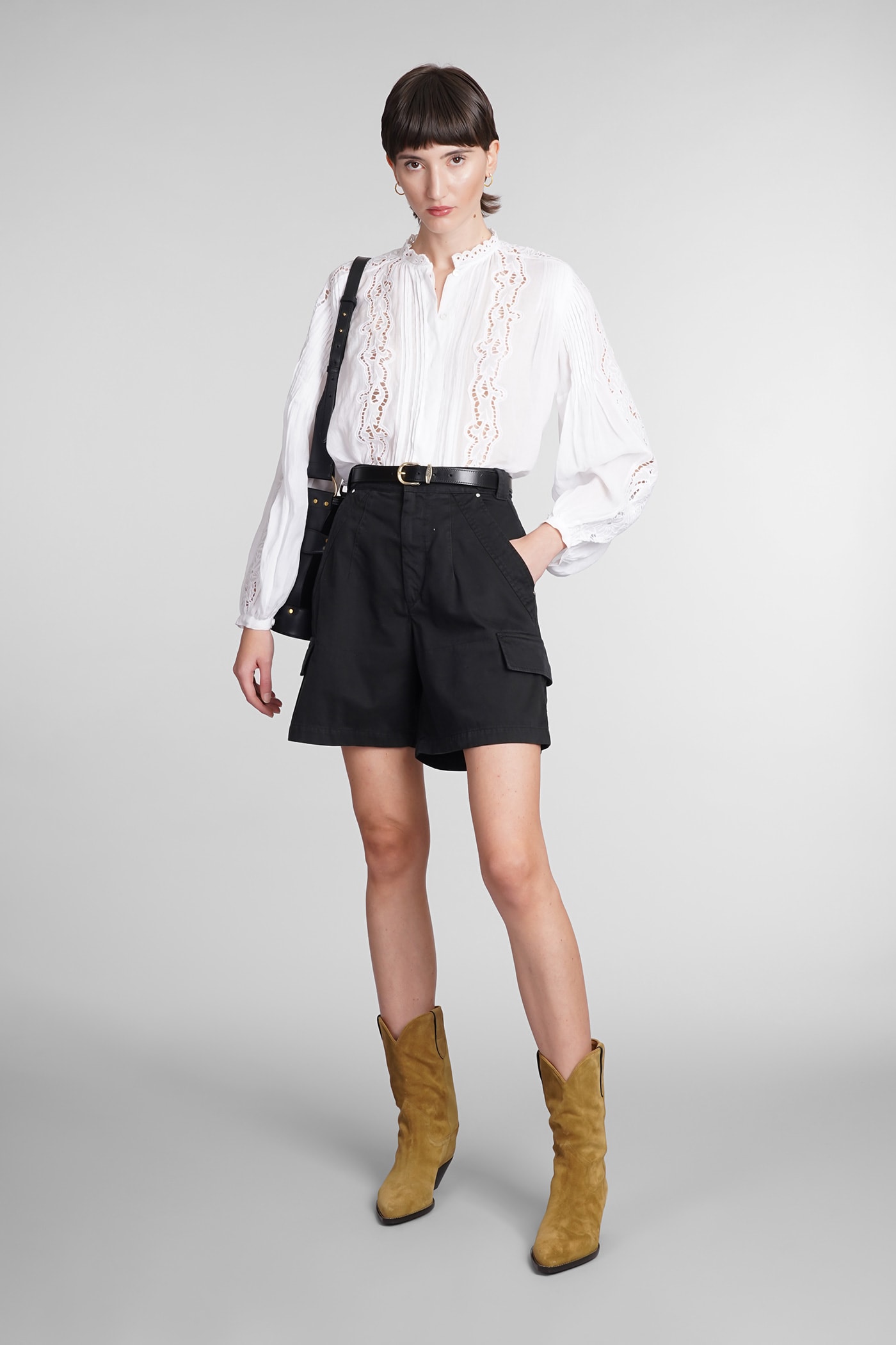 Shop Isabel Marant Lisette Shorts In Black Cotton