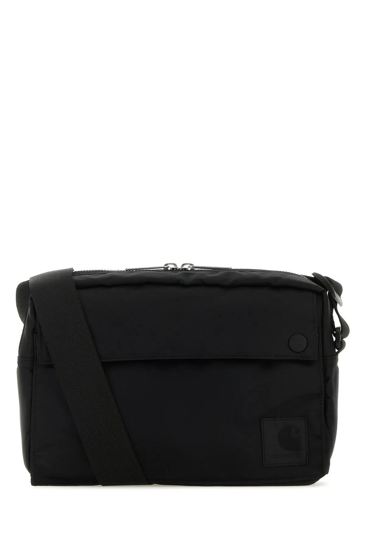 Shop Carhartt Black Fabric Otley Shoulder Bag In Nero