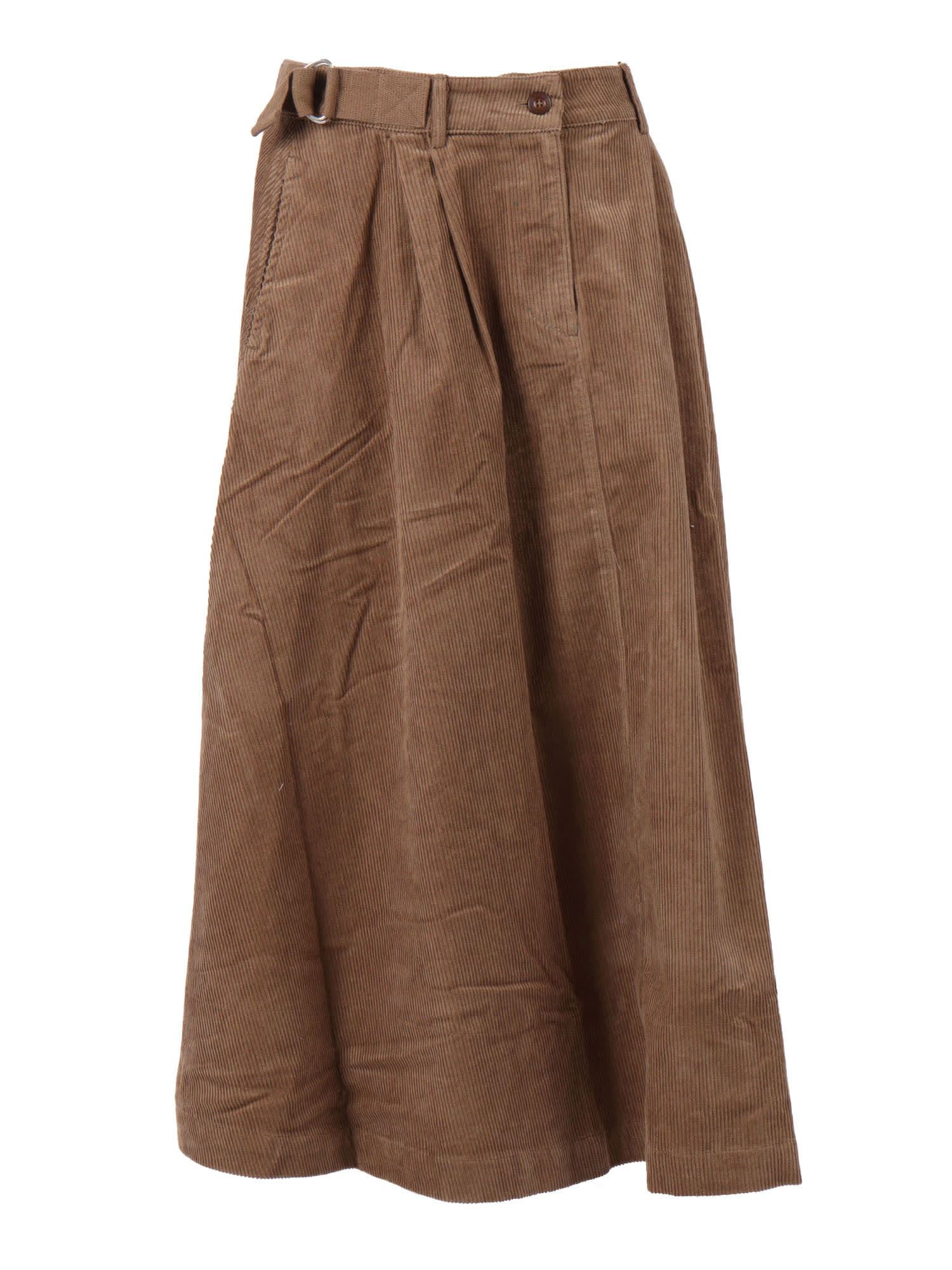 Barbour Corduroy Yasmin Midi Skirt In Brown