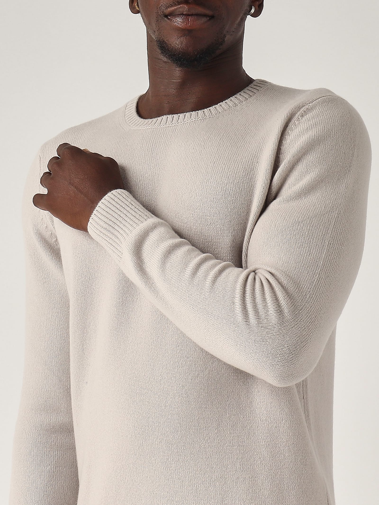 Shop Gran Sasso Maglia Girocollo Cachemire Sweater In Tortora