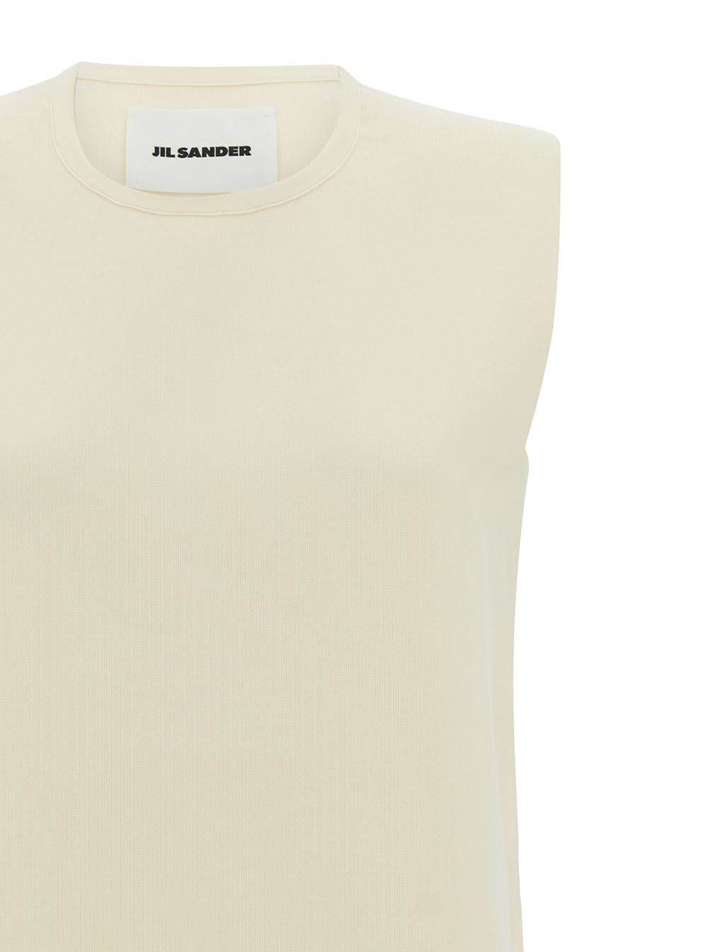 Jil Sander Sleeveless Round Neck A-line Dress In Natural