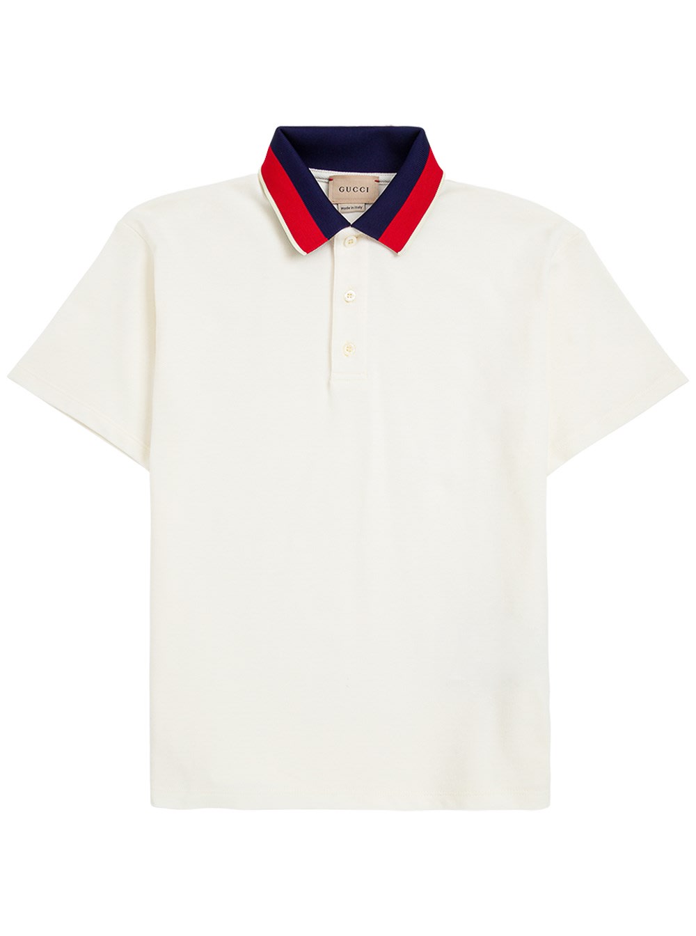 Gucci Cotton Polo Shirt With Blue And Red Collar