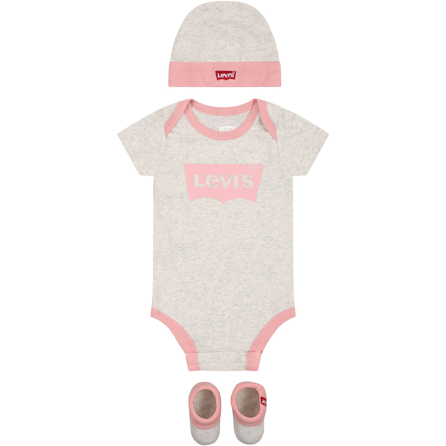 Levi's Multicolor Set For Baby Girl With Logo In Pink