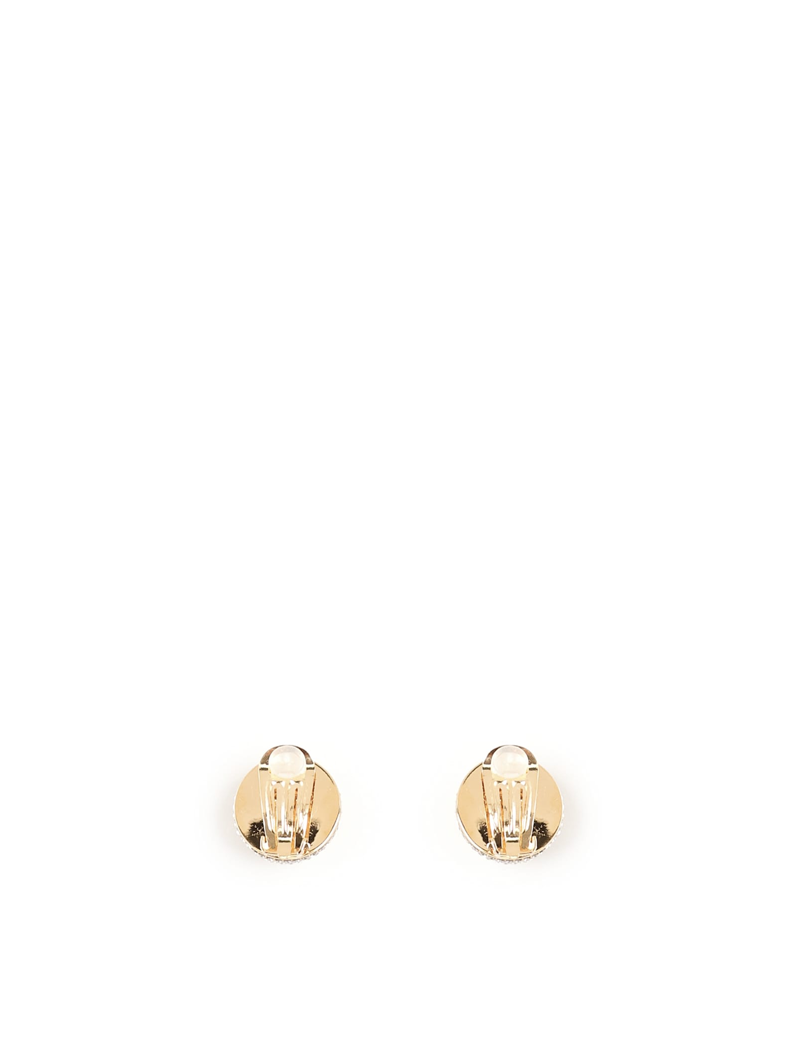 Valentino Vlogo Earrings With Crystals In Oro/crystal Silver