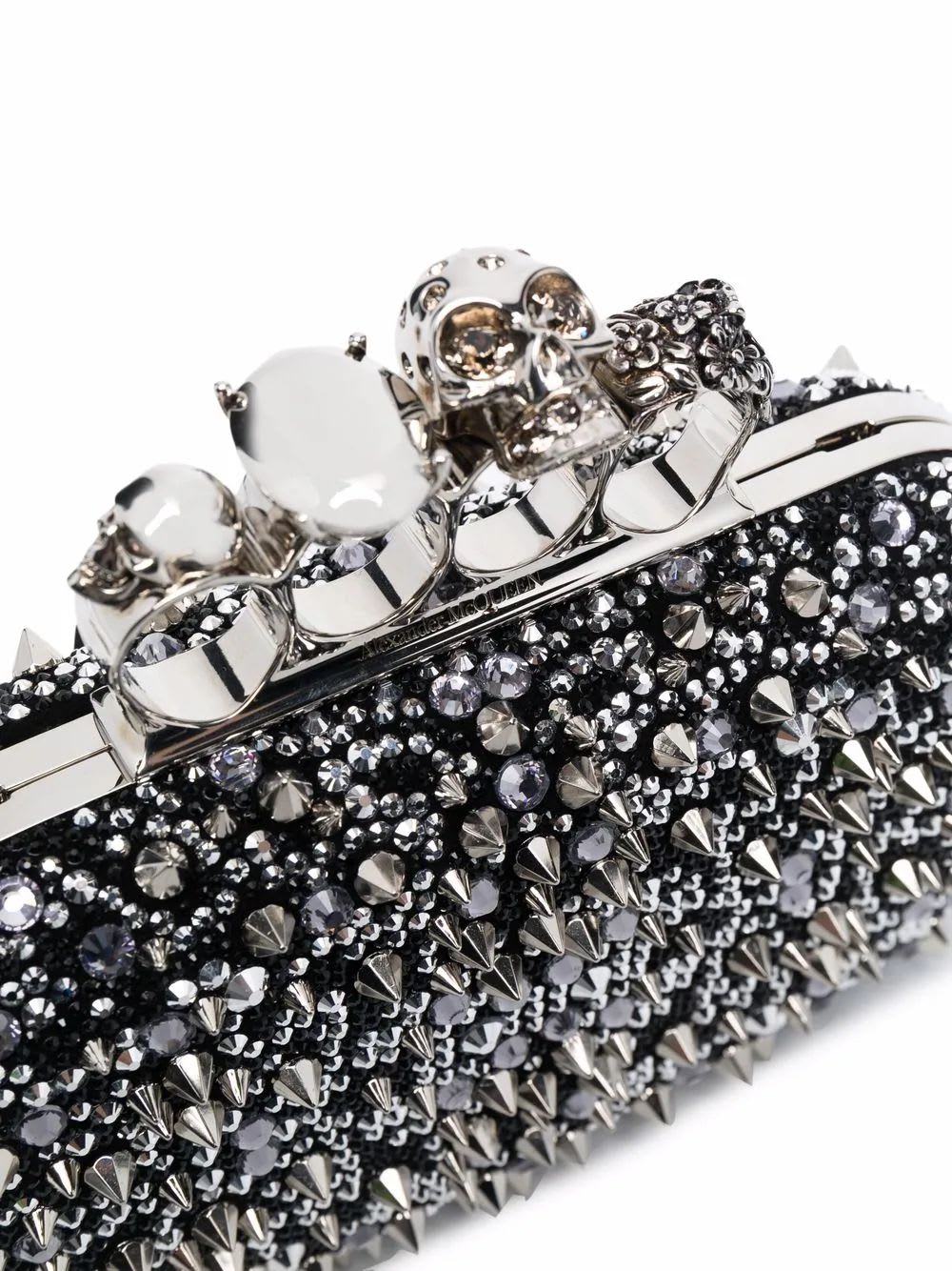 Alexander Mcqueen Skull Four Ring Embellished Clutch