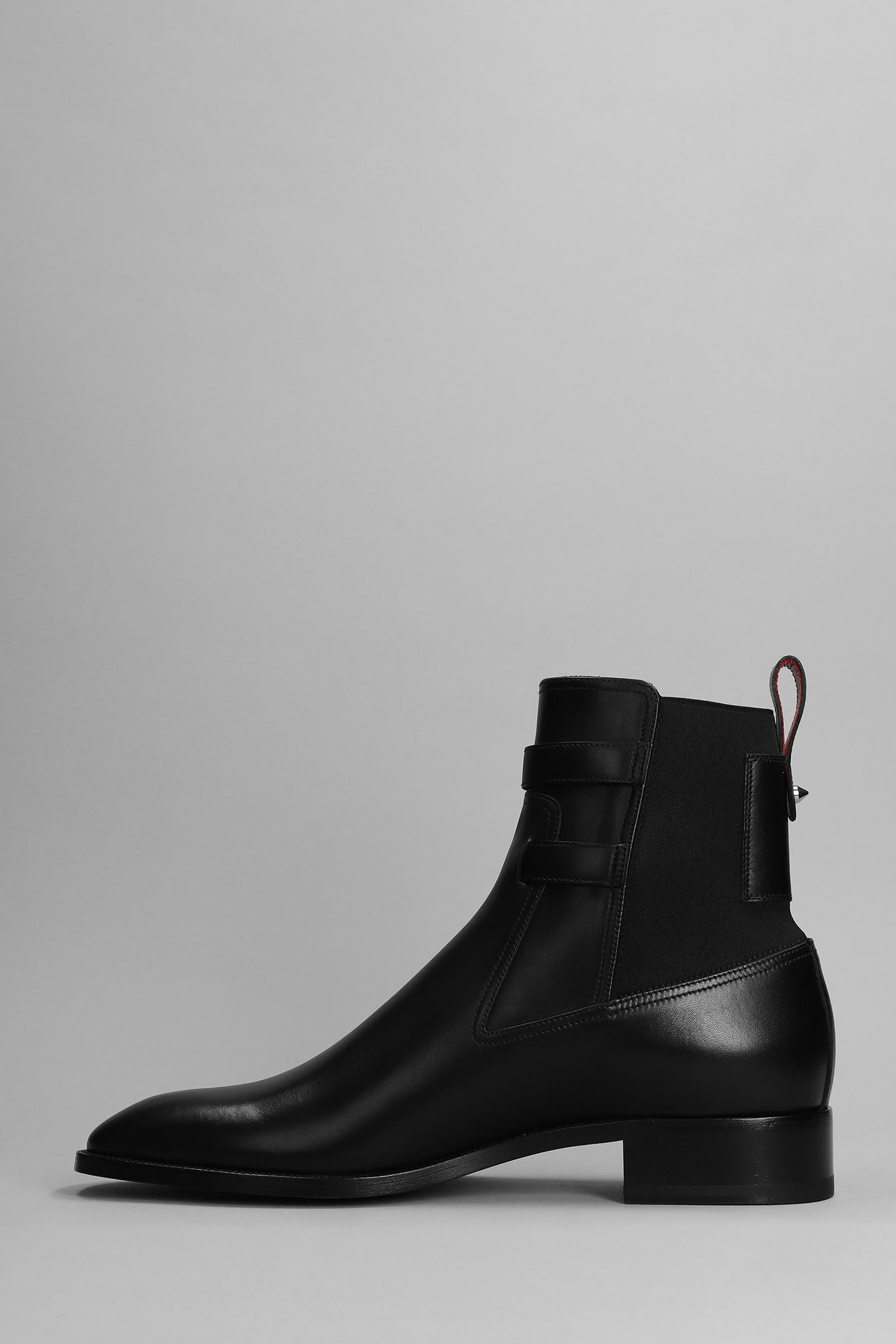 Shop Christian Louboutin Sahni Horse Flat Ankle Boots In Black Leather