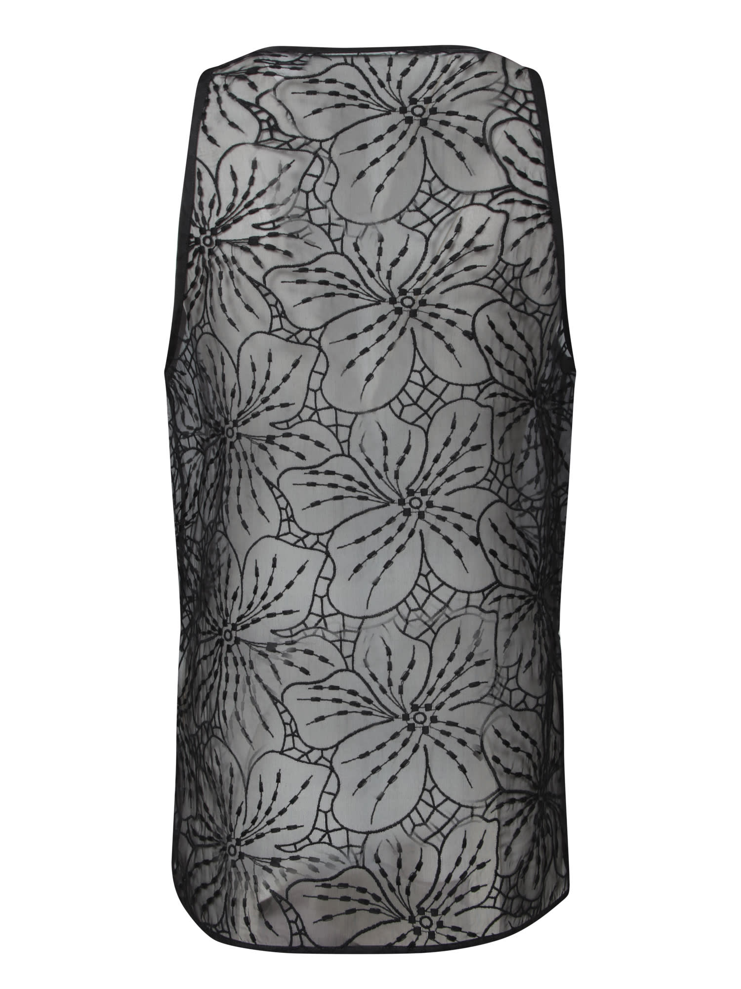 GENNY BLACK ORGANZA FLOWER TOP