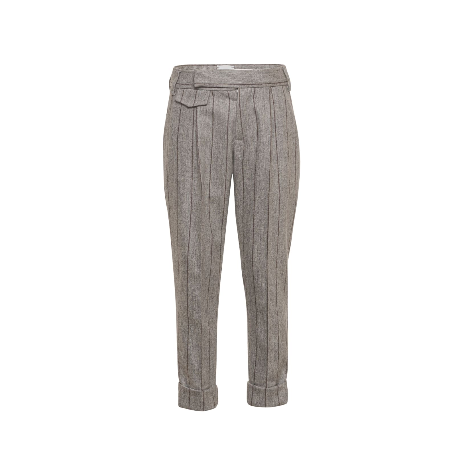 Eleventy Kids' Tapered Pinstripe Trousers In Gray