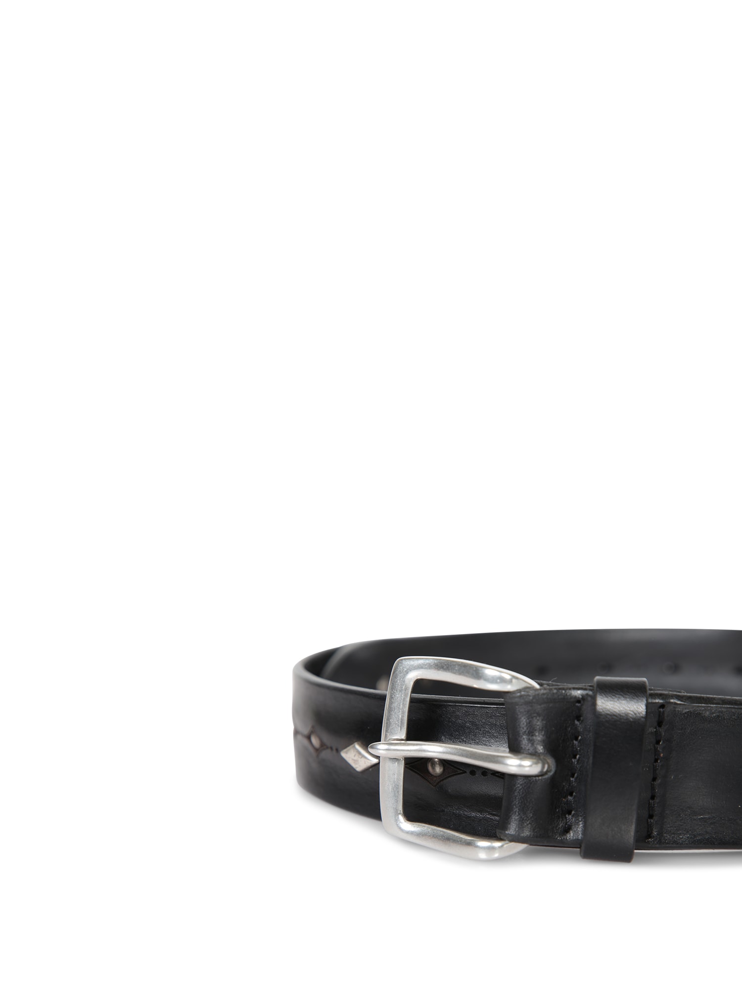 Orciani Studded Leather Belt In Black