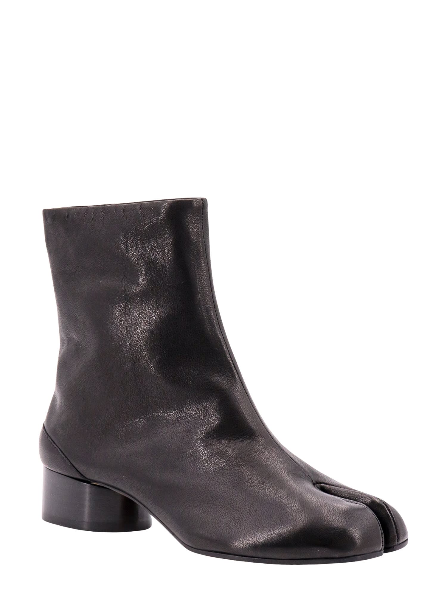 Shop Maison Margiela Tabi Ankle Boots In Black