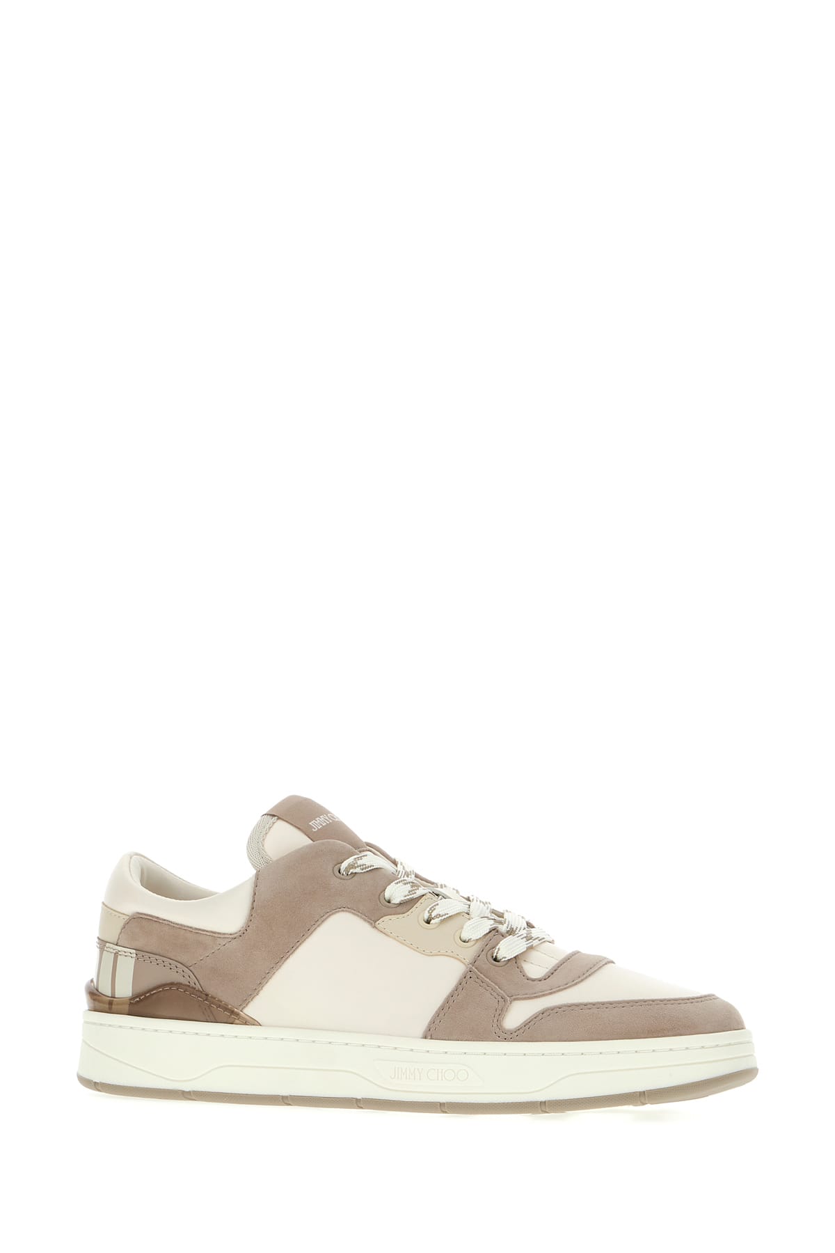 Jimmy Choo Multicolor Leather And Suede Florent/m Sneakers In Xtaupemix