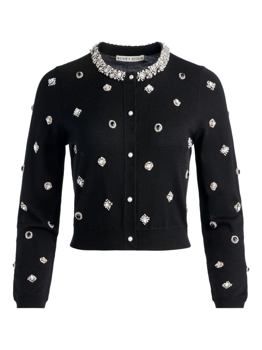 Alice And Olivia Alice + Olivia Dollie Wool Cardigan In Black