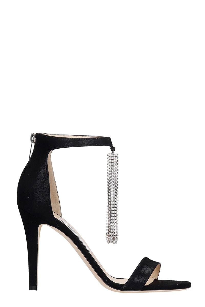 Jimmy Choo Viola 100 Xci Sandals In Black Suede