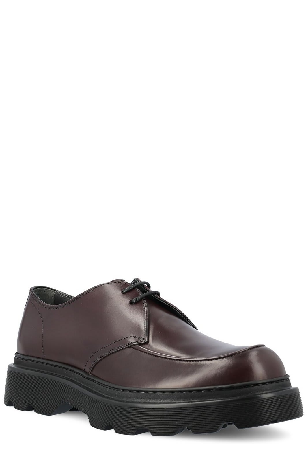 Shop Tod's Round Toe Lace-up Derby Shoes In Madera