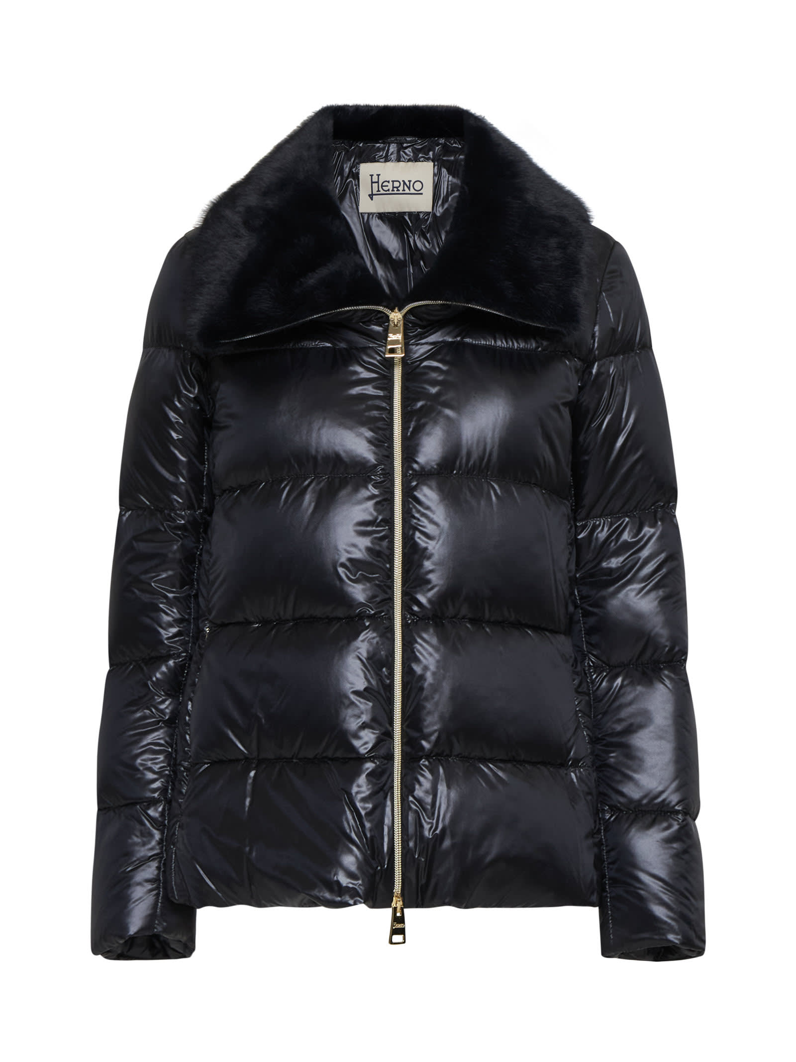 Shop Herno Down Jacket In Black