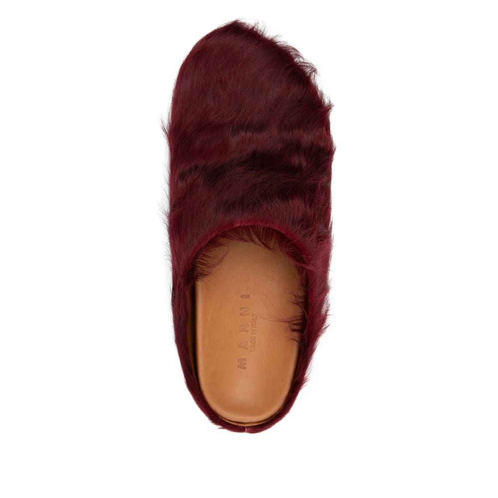 Marni Fussbett Slip-on Flat Mules In Red
