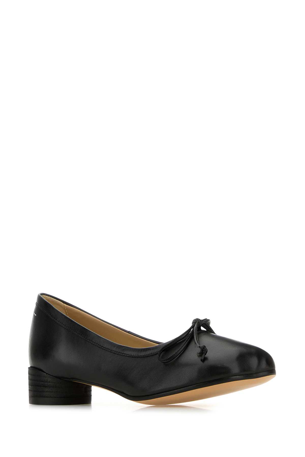 MM6 MAISON MARGIELA BLACK LEATHER BALLERINAS