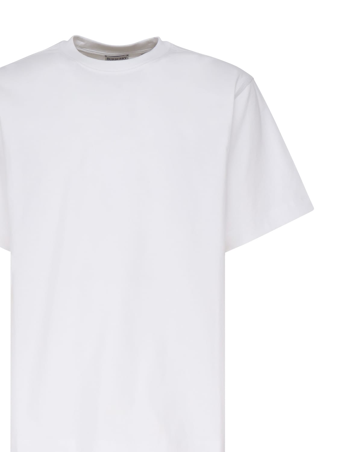 Shop Burberry Straw Cotton T-shirt In White