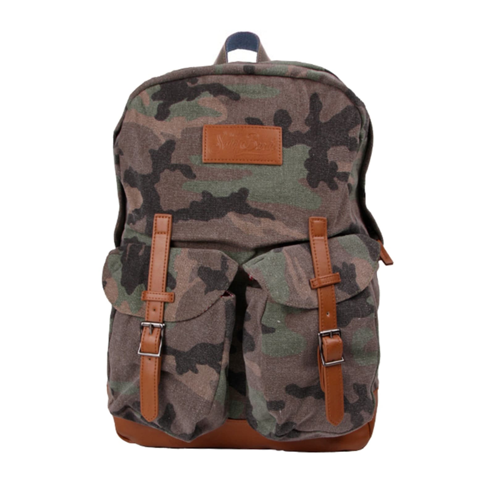 Mc2 Saint Barth Military Green Camouflage Canvas Backpack