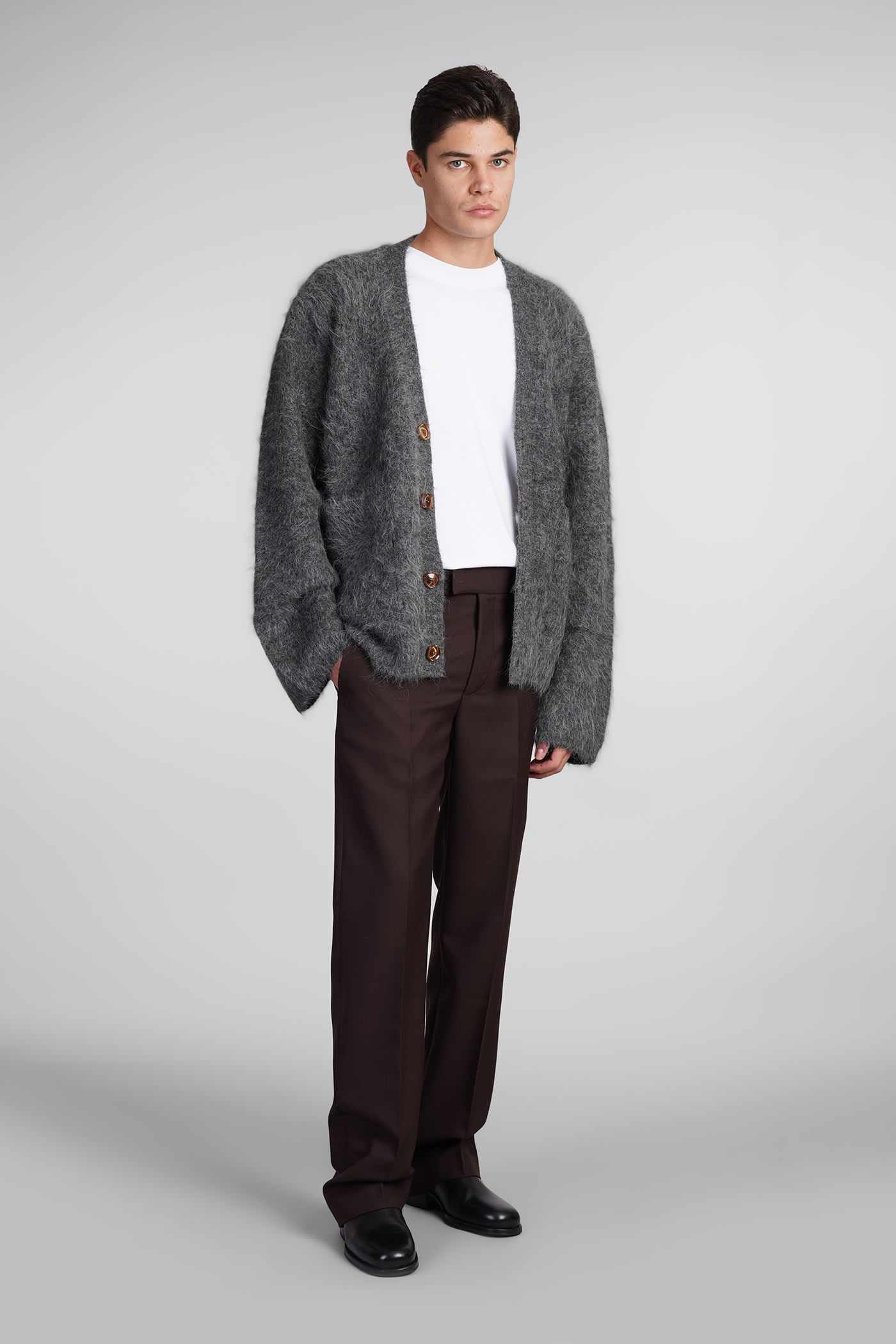 SÉFR LEE CARDIGAN CARDIGAN IN GREY WOOL 