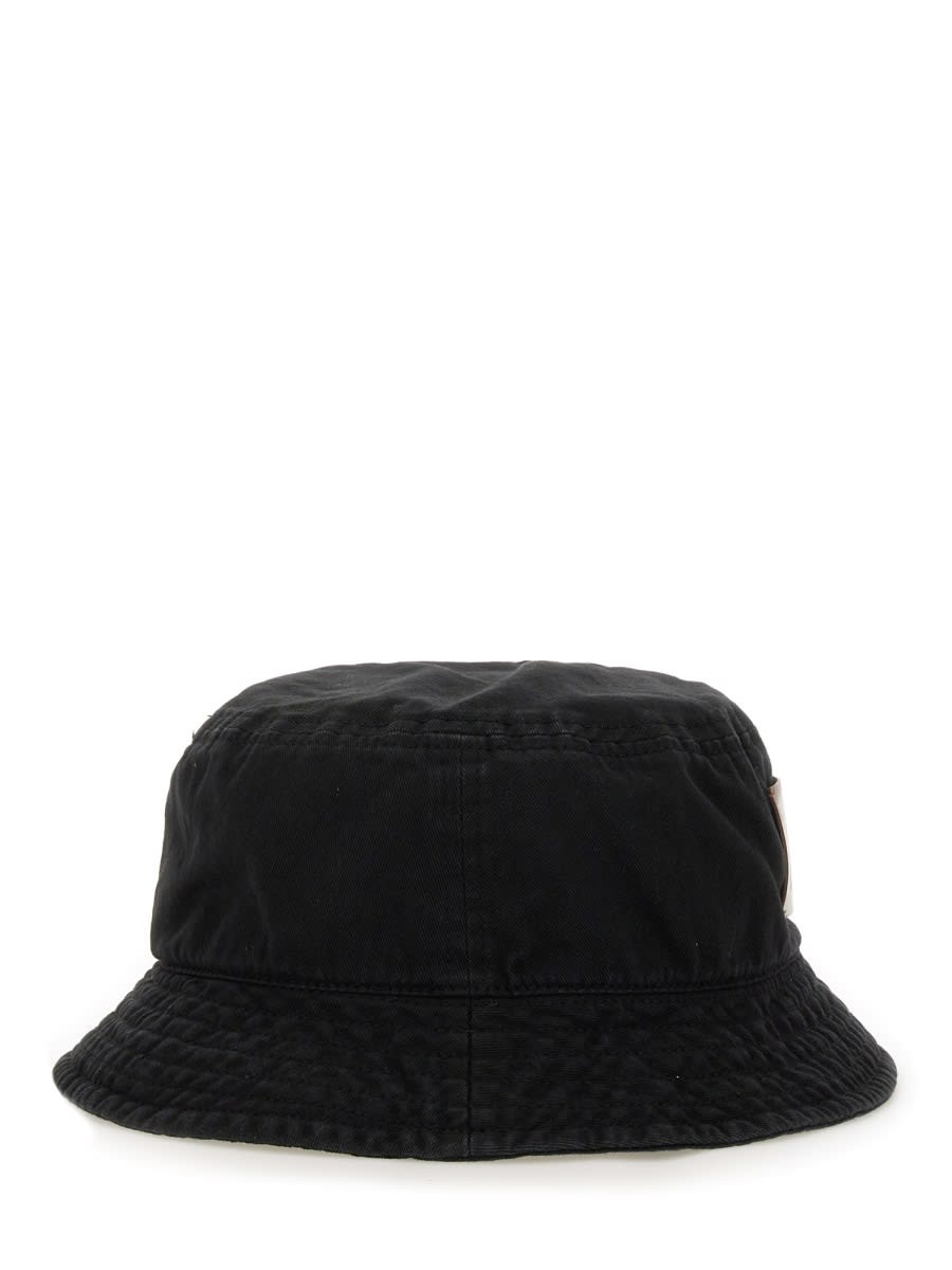 Vivienne Westwood Logo Cotton Bucket Hat In Black