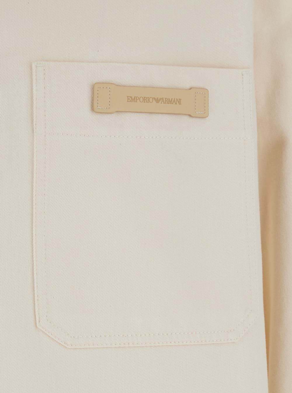 Emporio Armani White Jacket With Logo Patch On The Front