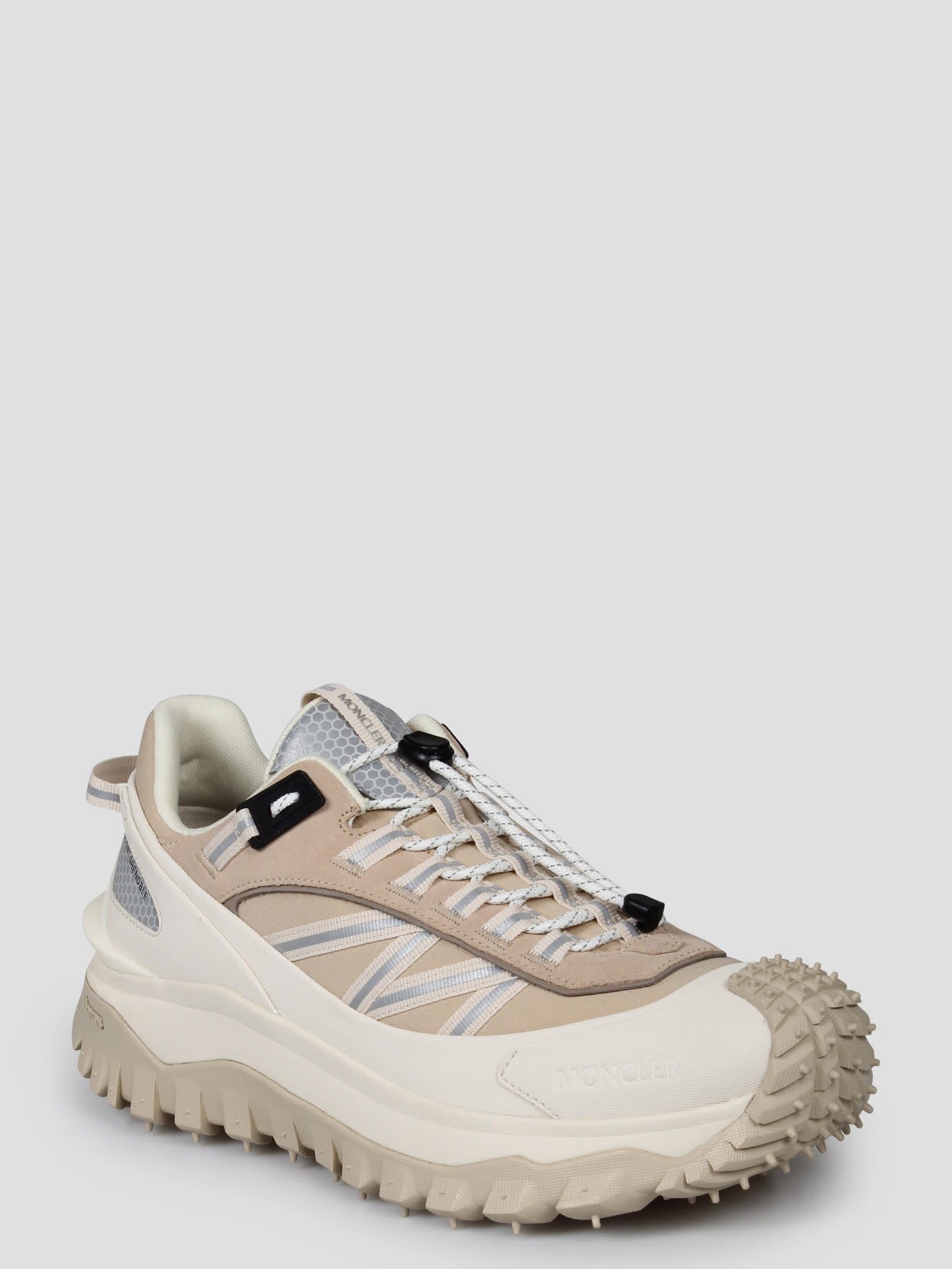 Shop Moncler Trailgrip Sneakers In Nude & Neutrals