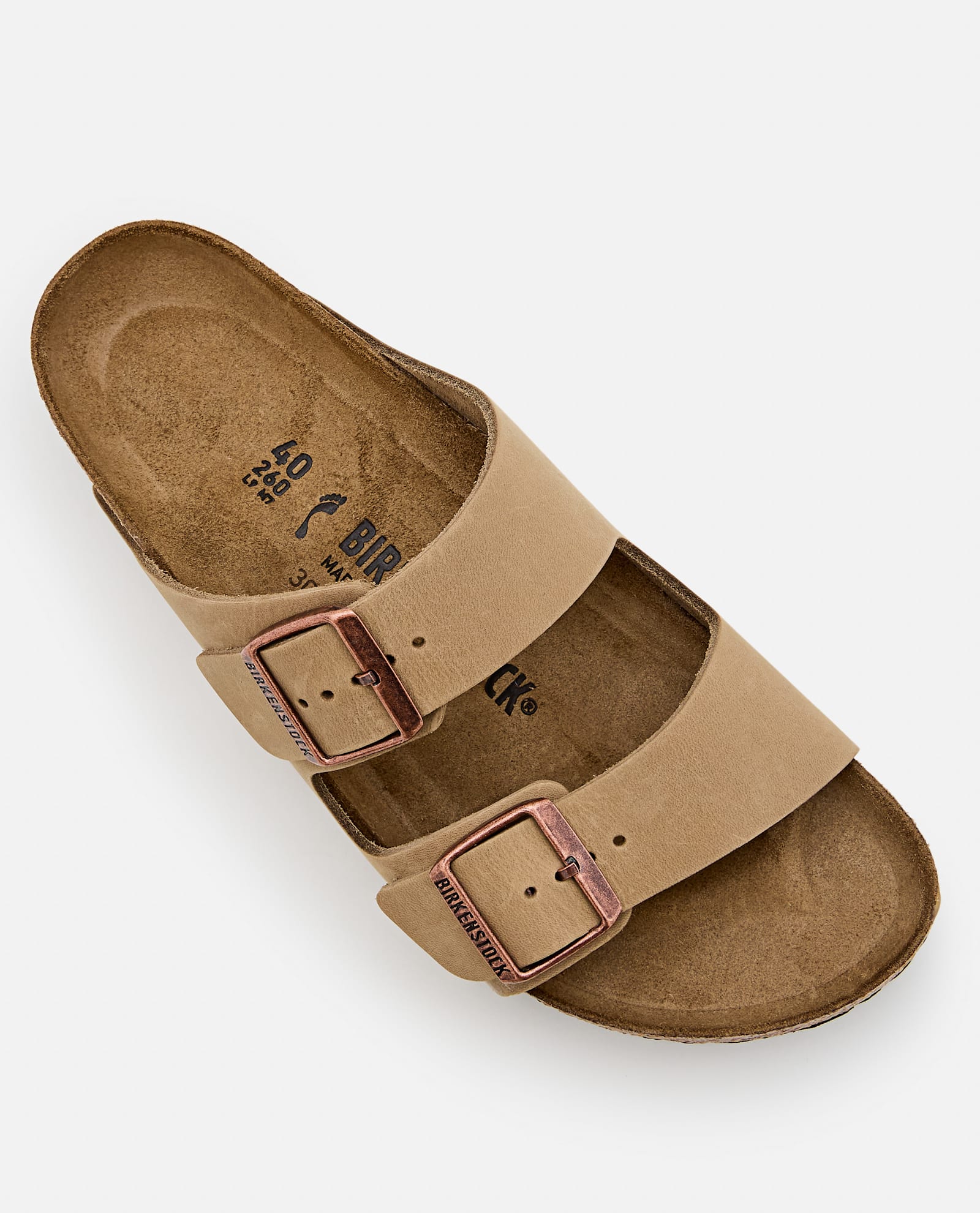 Birkenstock Arizona Buckled Suede Sandals In Beige