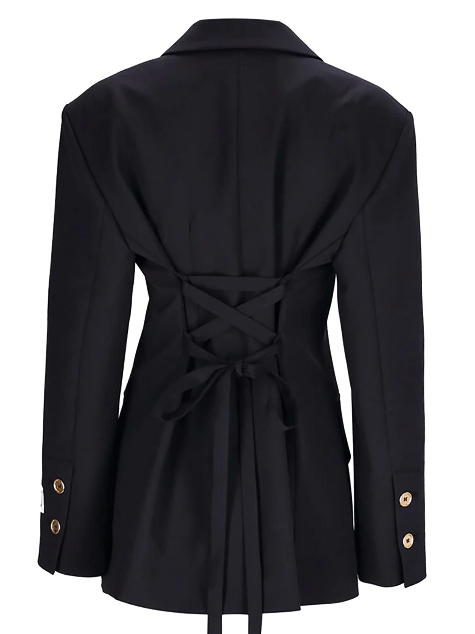 Shop Patou Black Technical Wool Twill Jacket