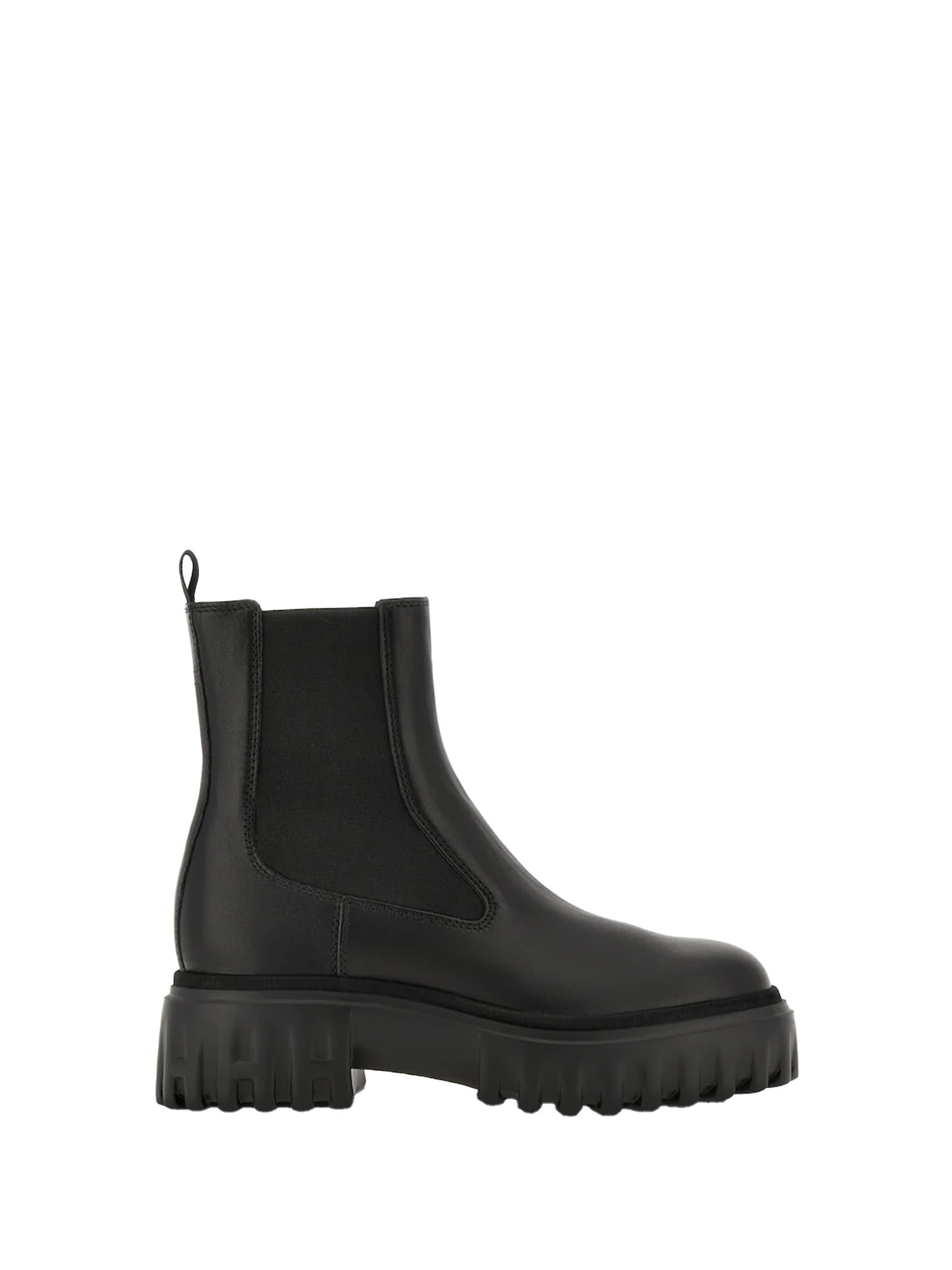 Hogan Elastic-panel Platform Chelsea Boots In Black