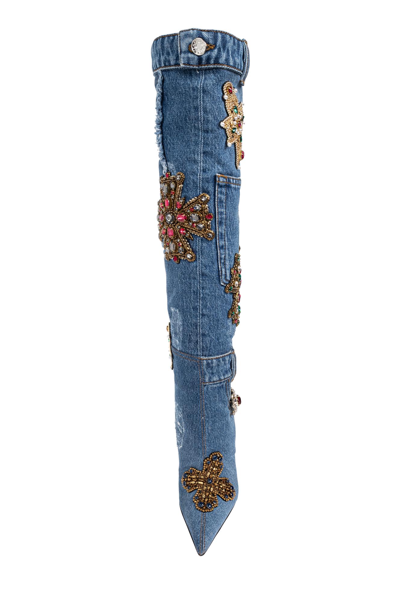 Dolce & Gabbana Heeled Boots In Blue