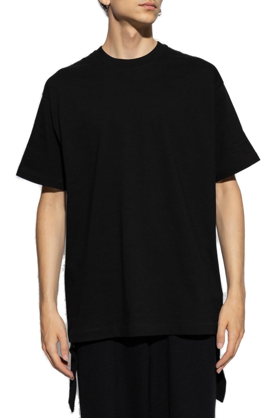 Shop Yohji Yamamoto Logo-printed Crewneck T-shirt In Black