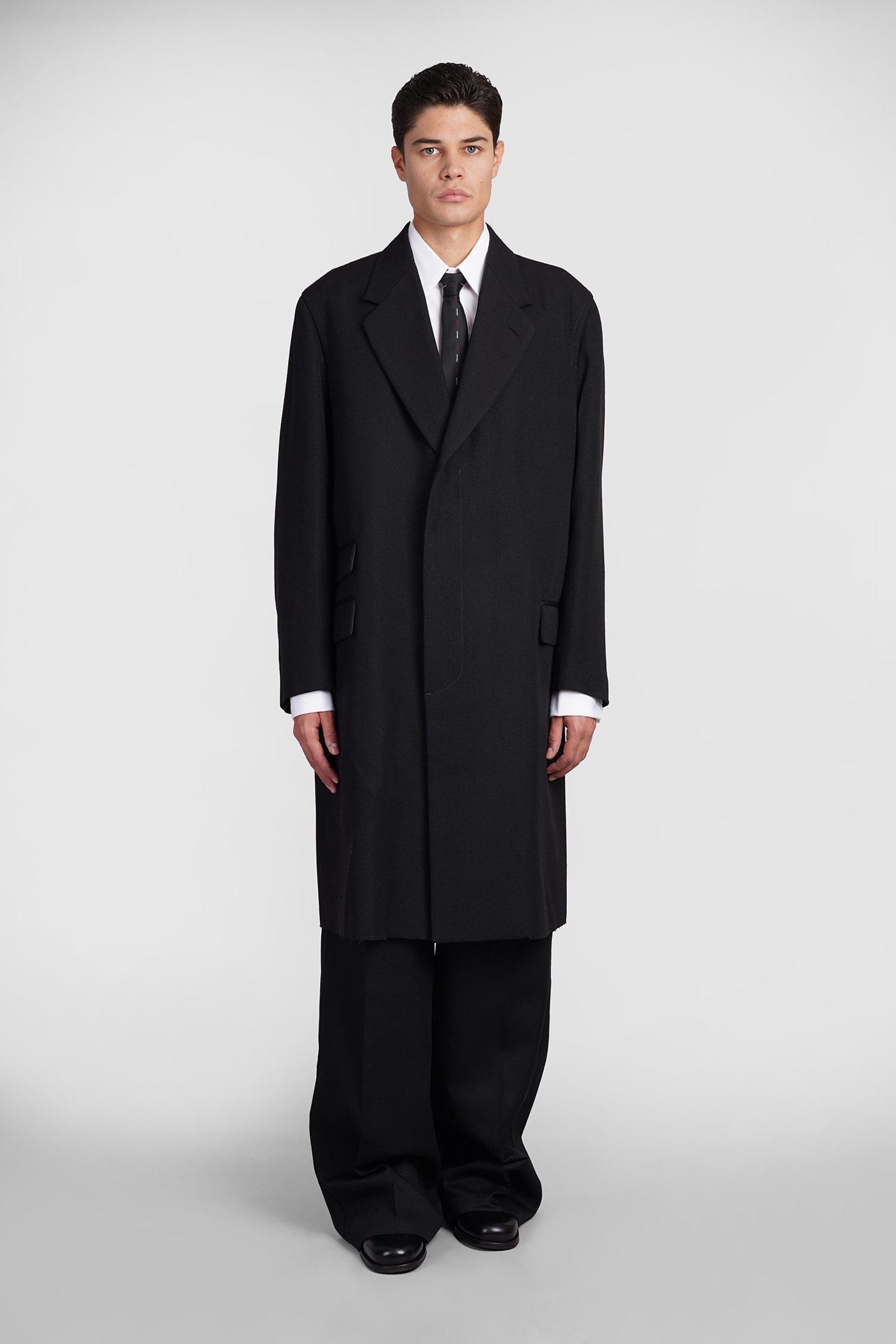 Coat In Black Wool